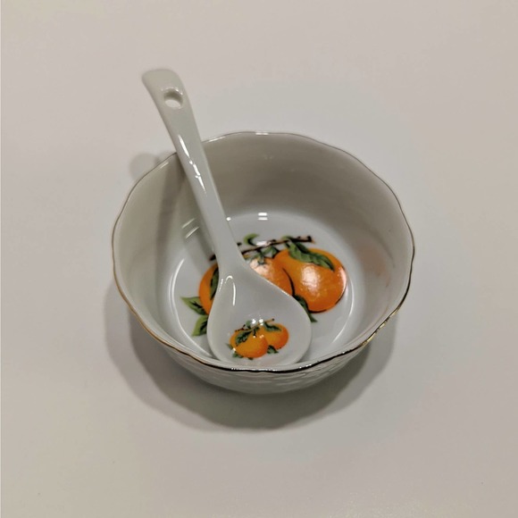 John Wagner and Sons Orange Marmalade Jelly Dessert Dish Set with Spoon Vintage - Picture 11 of 11